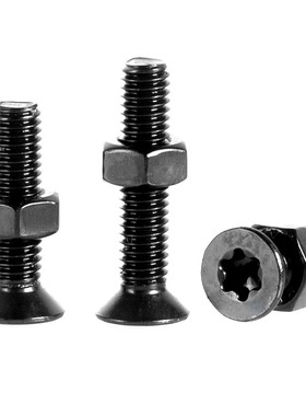 沉头平头内梅花螺栓黑色304不锈钢螺丝螺丝钉螺母套装M23456M8M10