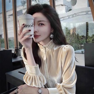 妮彩流行高端大牌2026春冬新款衬衫女士长袖小衫高级感妈妈装上衣