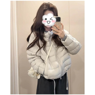 妮彩流行韩版纯色立领排骨棉服外套女冬季新款羽绒手塞棉保暖棉衣