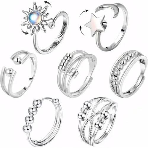Anti Stress Anxiety Fidget Rings for Women Satinless Steel