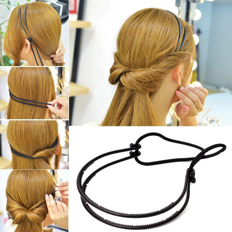 New Double Root Hair Hoop Head Band Adjustable Hair Clips