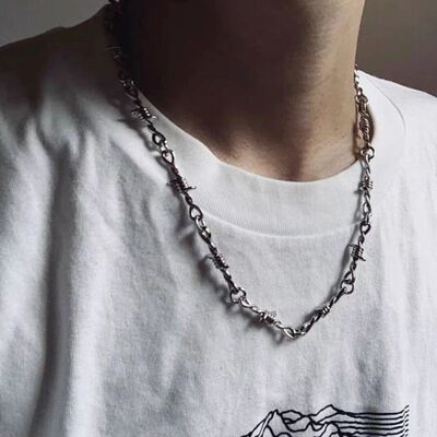 Small Wire Brambles Iron Unisex Choker Necklace Women
