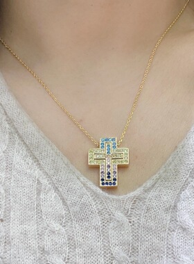 2021 New Sterling Silver Italy Luxulry Double Cross Move