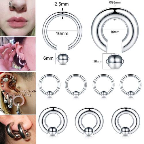 1PC Steel Captive Hoop BCR Eyebrow Tragus Cartilage