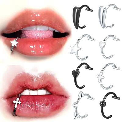 1Pc Stainless Steel Punk Clip on Fake Piercing Nose Wrap