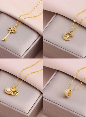 NewTrendy 18K Gold Plated Pendant Necklaces For Women Female