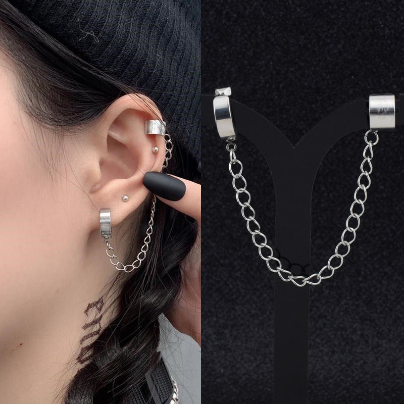 1 Piece Punk Non Piercing Fake Earrings for Men Women Stainl
