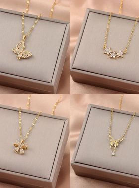 New Trendy Sweet Zircon Crystal Pendant Necklaces For Women