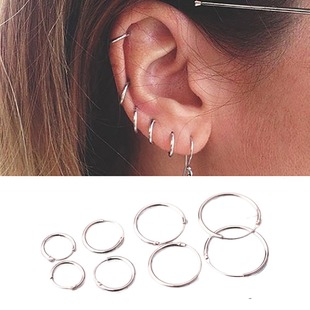 Small Hoop Earrings Women silver color Circle Earrings Men R