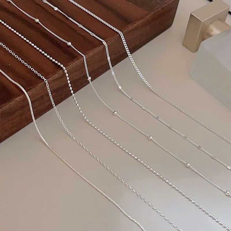 925 Sterling Silver Multiple Options Necklace Simple