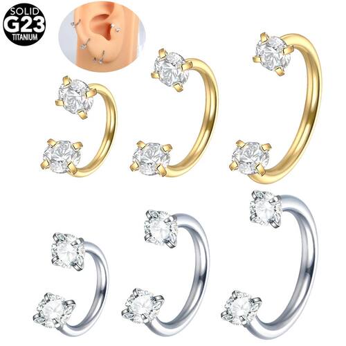 1PC Titanium Nose Horseshoe Ring Nose Septum Piercing Prong