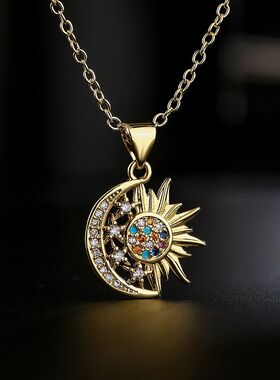 Fashion Exquisite Sun Moon Star Necklace Ladies Boho