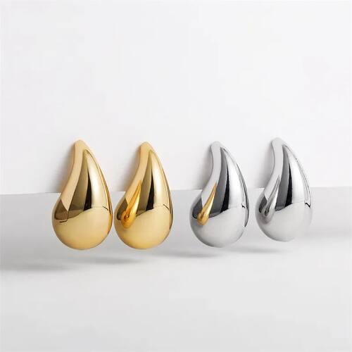 Vintage Gold Plated Chunky Dome Drop Earrings for Women