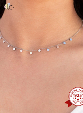 European and American Women 925 Sterling Silver Choker