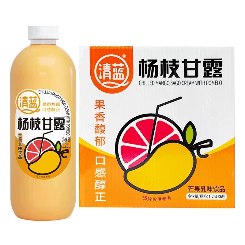 清蓝杨枝甘露芒果味饮料1.25L*6瓶装果香馥郁口感醇正