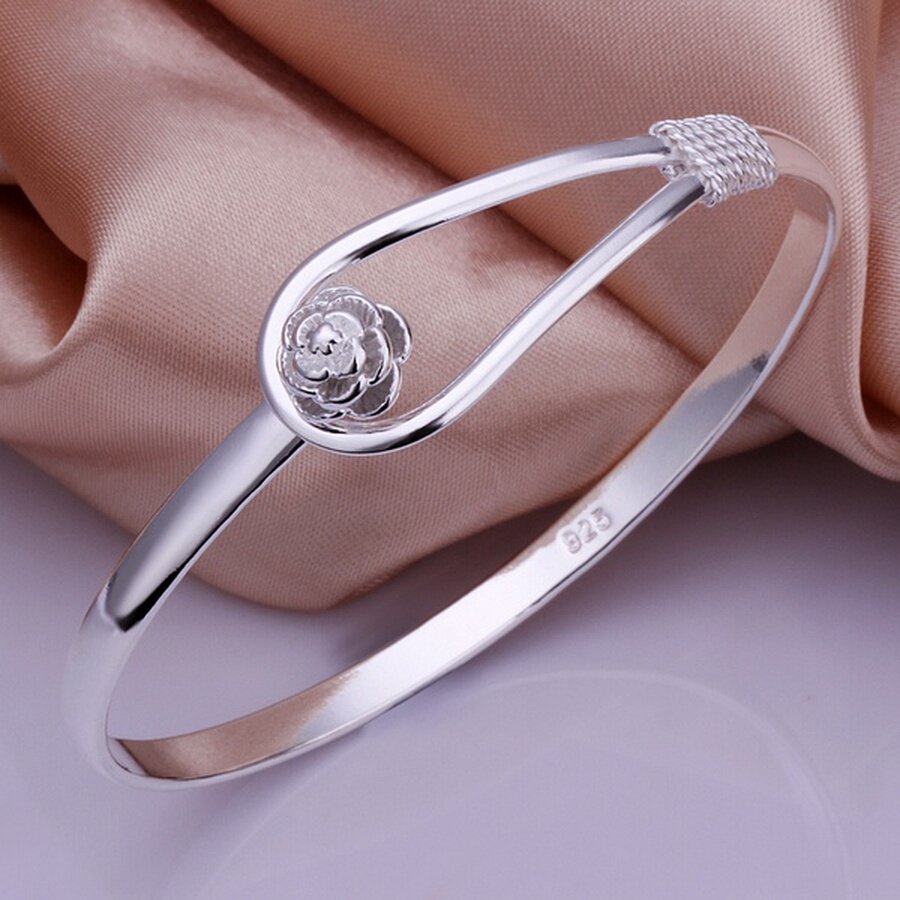 christmas gift 925 sterling silver bangle jewelry women cute