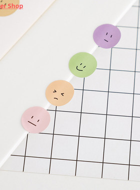 Mohamm 1Pc Ins Morandi Style Round Smile Sticker Sealed Note