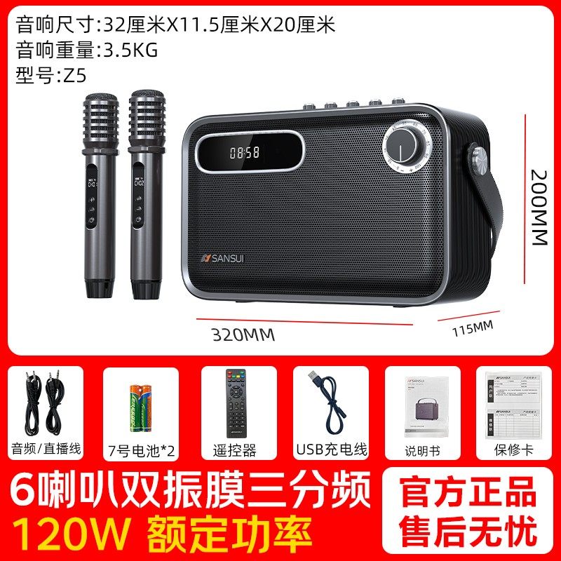 山水Z5广场舞音响户外k歌蓝牙音箱功放一体机便携移动带显示屏