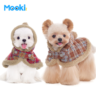 mookipet狗狗猫咪衣服2025新款 马尔济斯雪纳瑞小狗新年斗篷 冬装