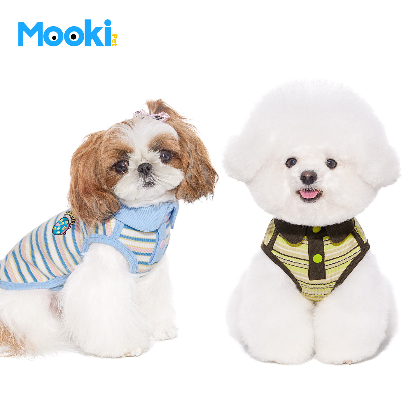 mookipet宠物猫狗狗夏季衣服雪纳瑞比熊泰迪马尔济斯条纹背心夏天