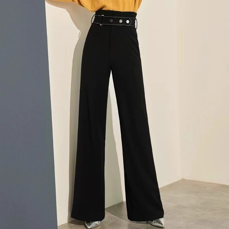 品牌尾货阔腿裤女高腰垂感百搭长裤春秋季新款宽松显瘦休闲直筒裤,女装/女士精品,休闲裤,淘宝优惠券,粉丝福利购,淘宝优惠卷