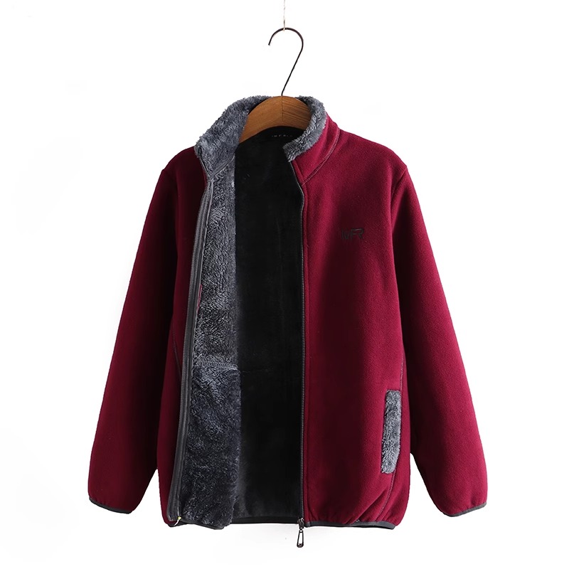 摇粒绒外套冬季妈妈大码加厚保暖