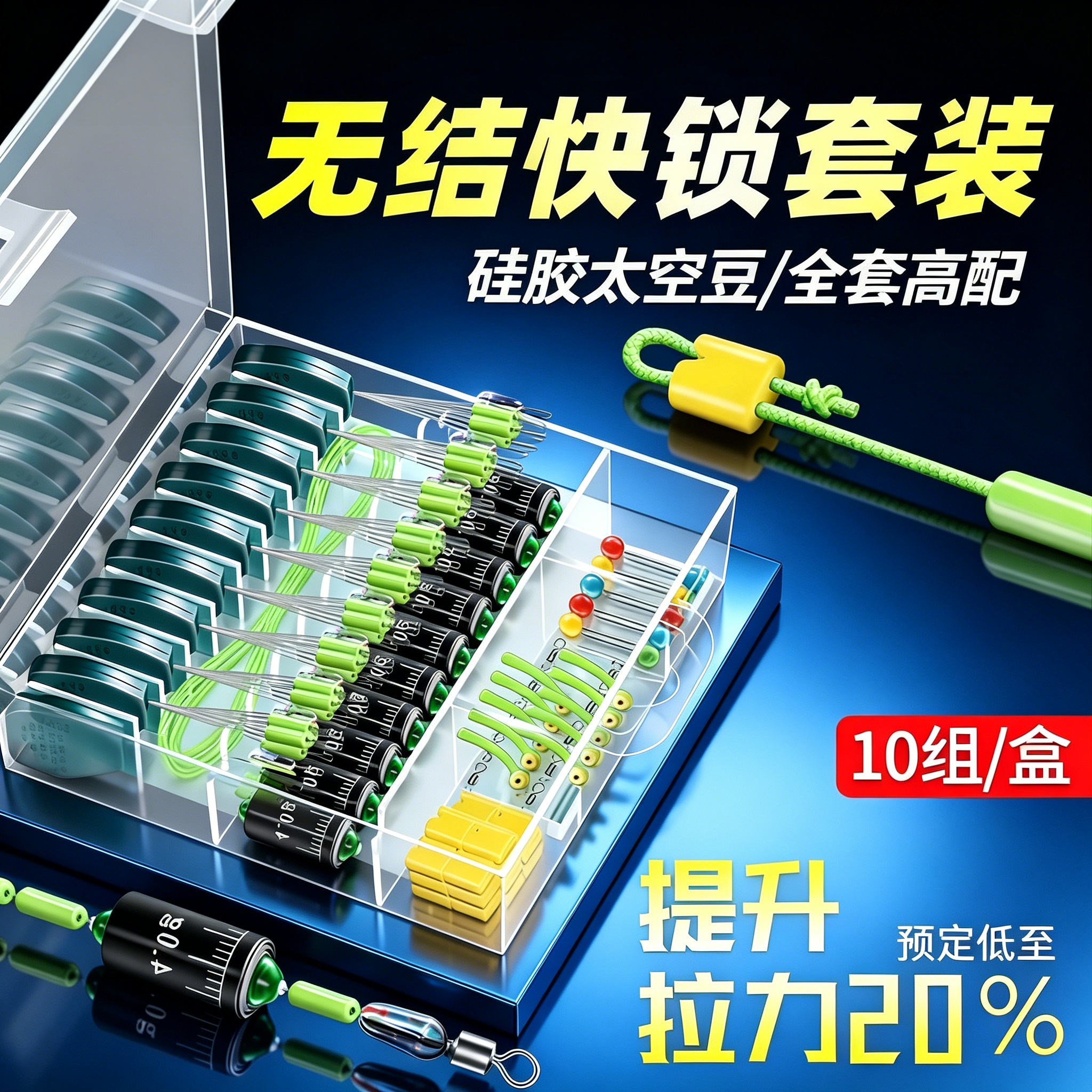 高端太空豆套装全套组合钓鱼无结主线组配件特级硅胶铅坠垂钓用品