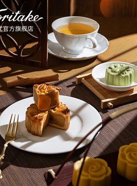 Noritake则武 PLAIN WHITE简约纯白咖啡杯茶杯套组家用送礼