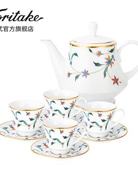 Noritake则武 BOUNTIFUL GARDN家用轻奢下午茶茶具杯碟套装组合