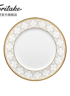 Noritake则武 TREFOLIO欧式骨瓷餐具四叶草花纹复古点心餐盘家用