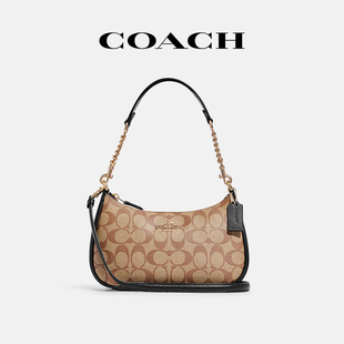轻奢月牙斜挎腋下麻将包送女友 官方正品 COACH 蔻驰女士新款