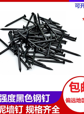 黑色高强度特种钢钉 水泥墙砖钉 混凝土钉 挂饰品钉 墙板钉挂件钉