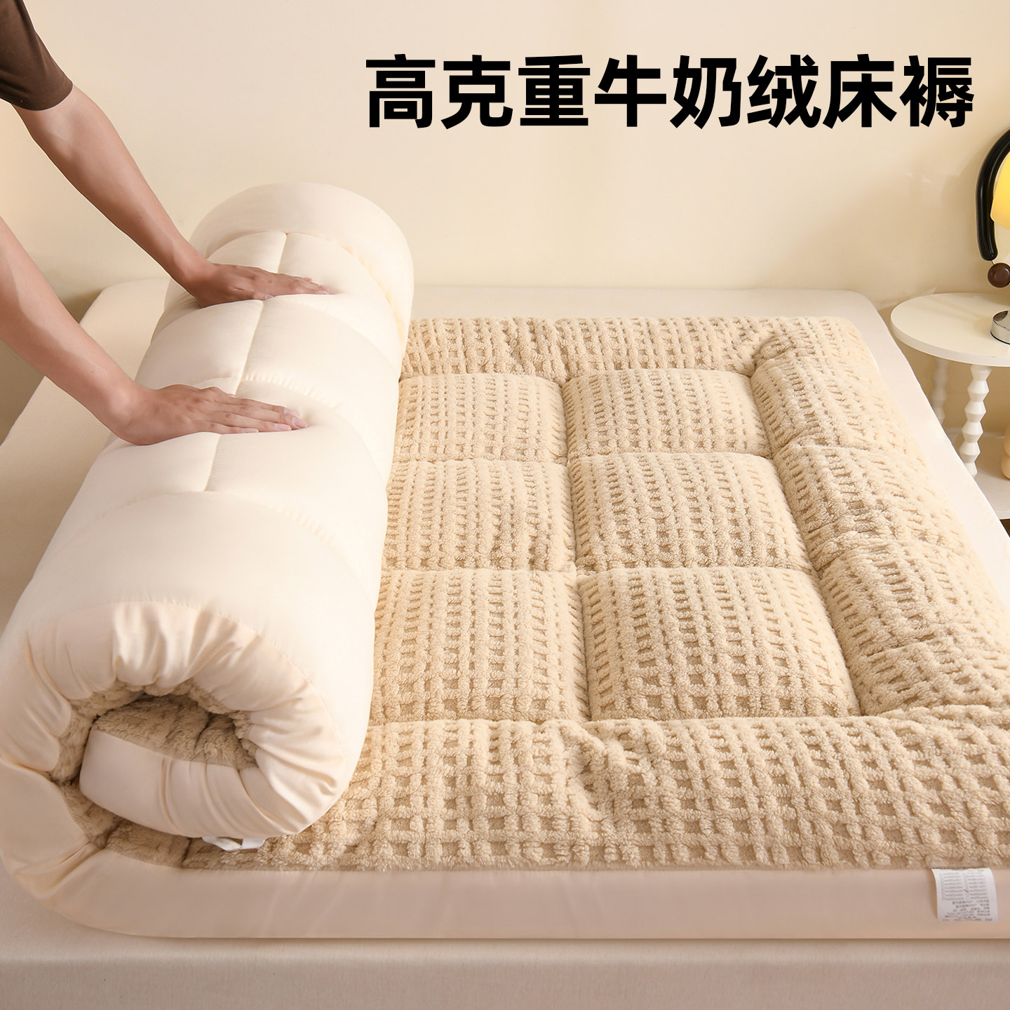 加厚牛奶绒床垫家用卧室软垫冬季加绒保暖垫被褥子学生宿舍床单人