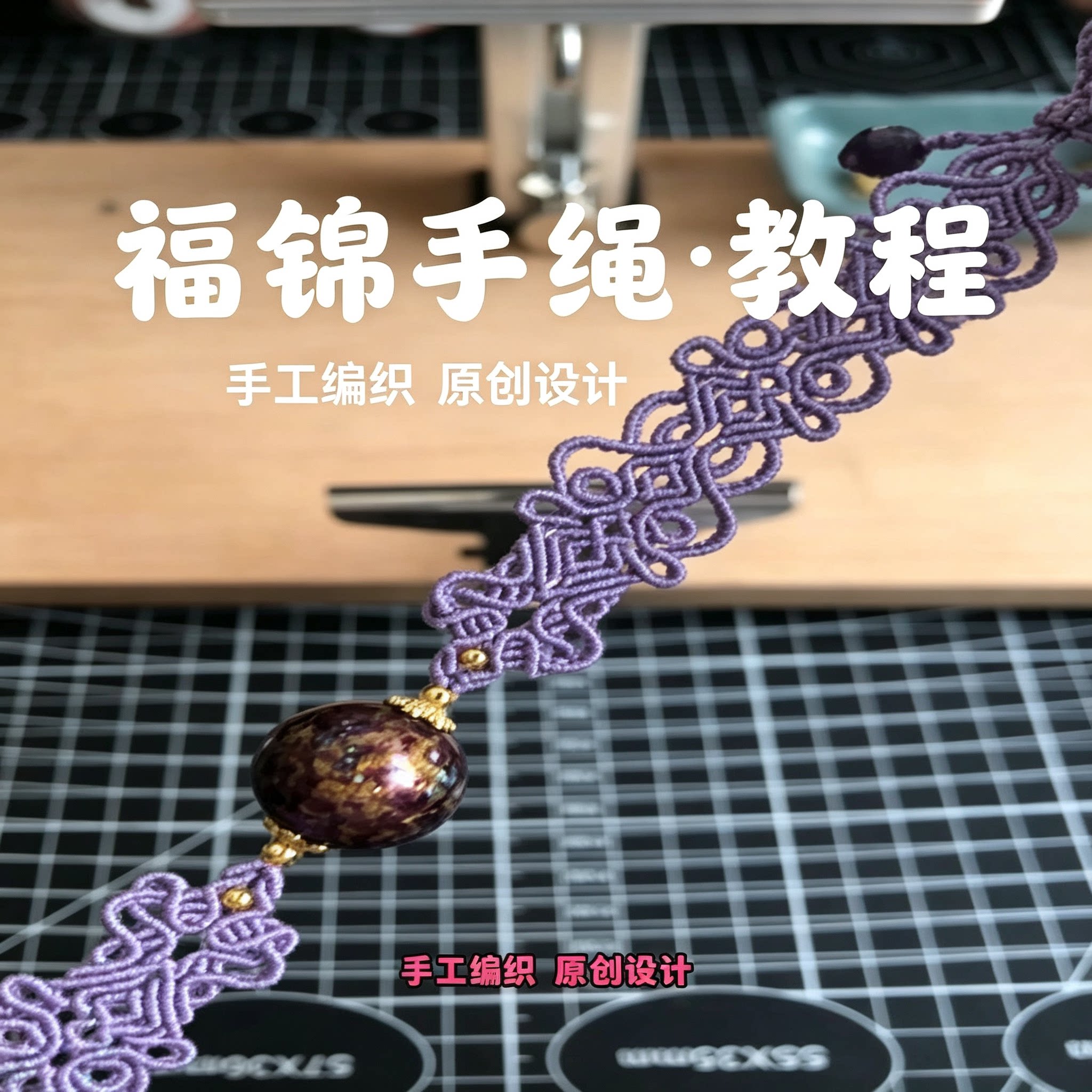 福锦国风手绳原创编织教程中式绳结手链零基础详细手工制作步骤