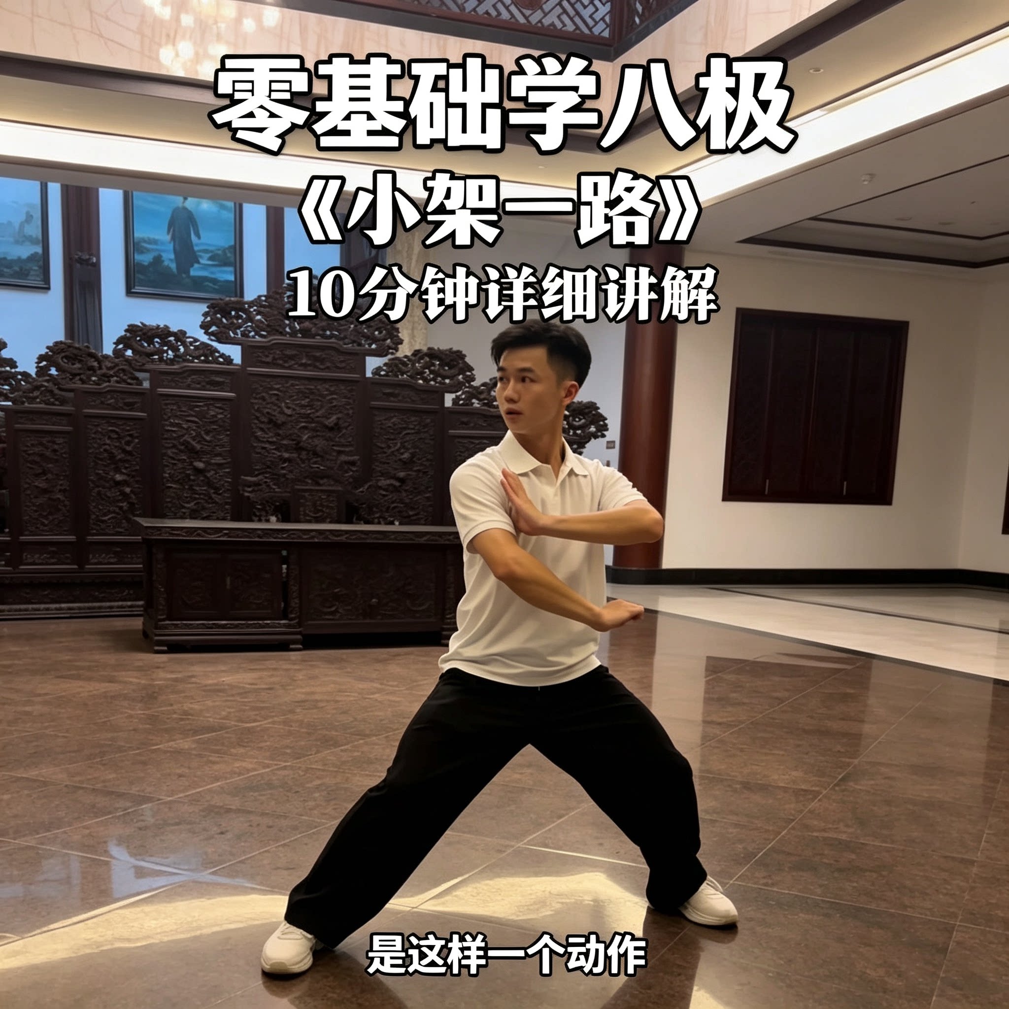 传统八极拳小架一路零基础教学招式动作拆解攻防发力分步精讲健身