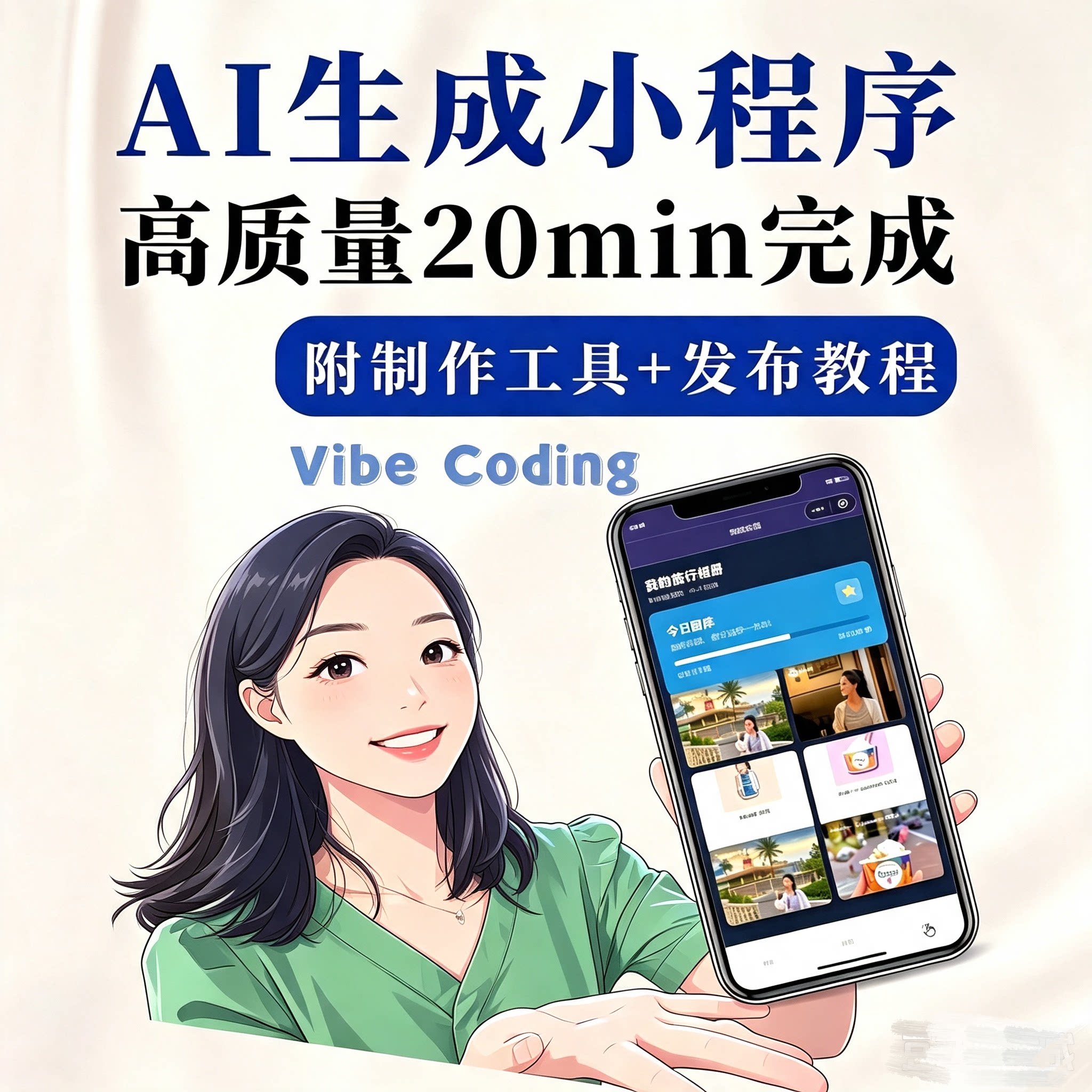 Vibe Coding工具AI小程序开发实操教程二十分钟快速搭建素材上线