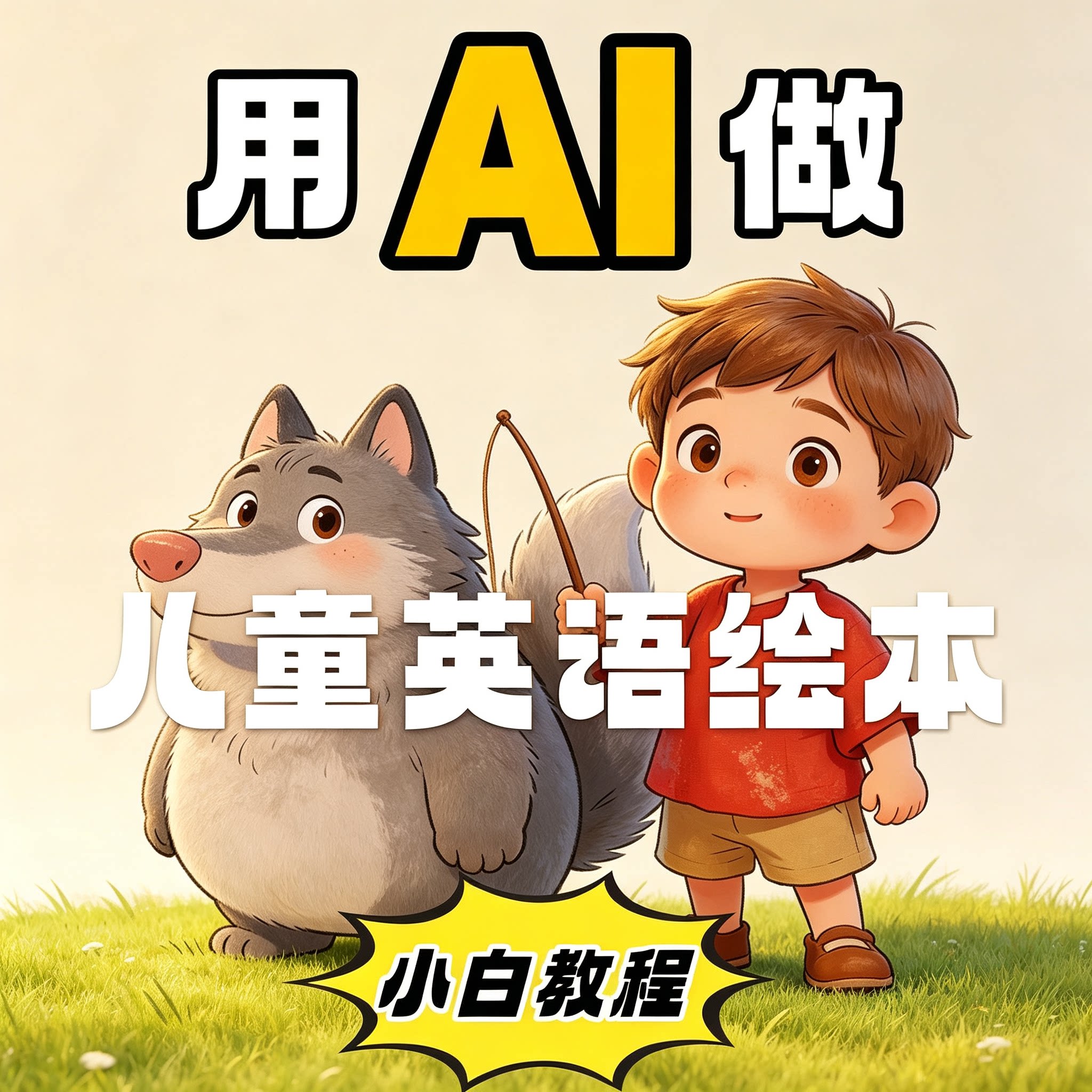 AI工具零基础儿童英语绘本创作教程图文生成双语故事亲子早教素材