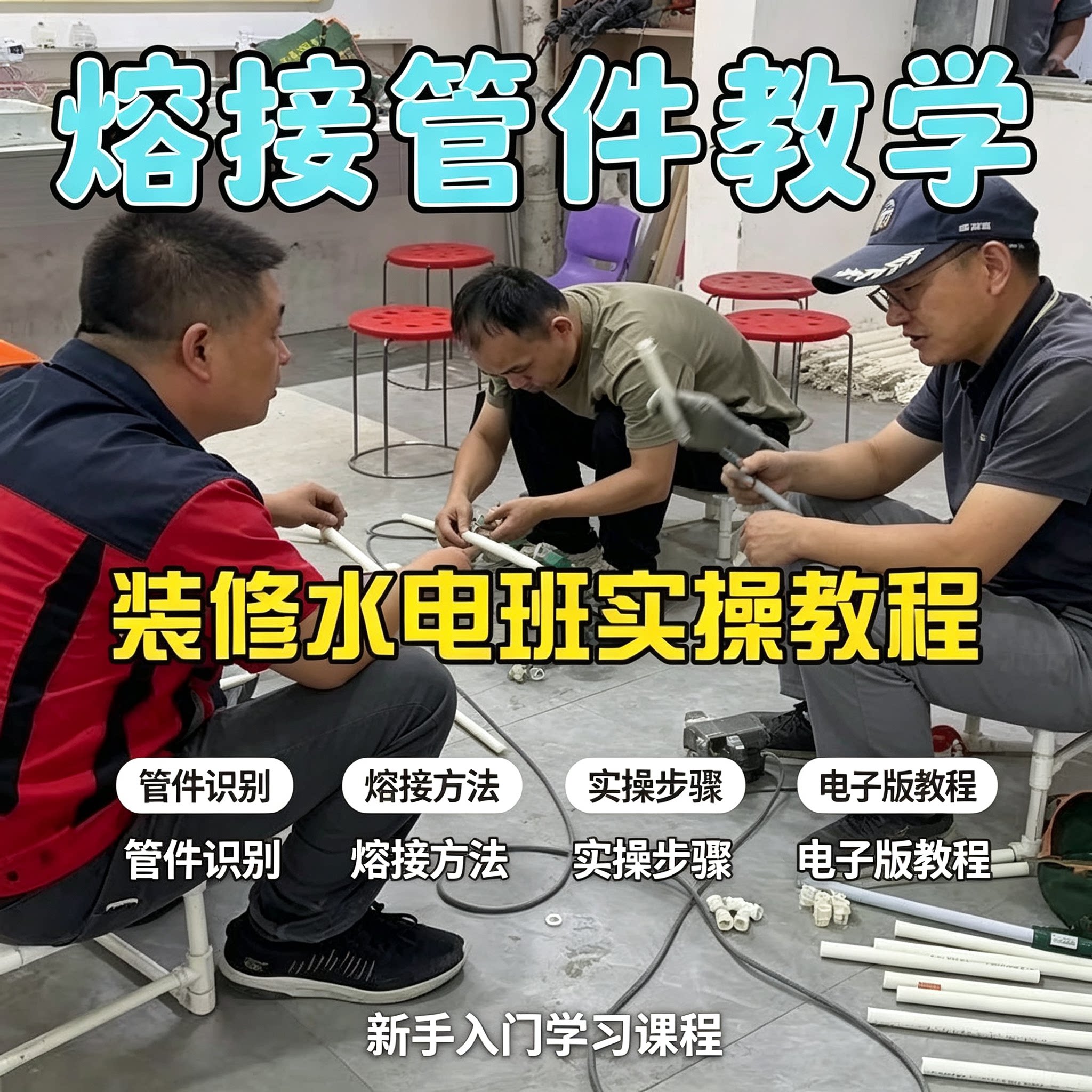 零基础装修水电熔接管件实操教程品类识别操作方法电子版全套课程