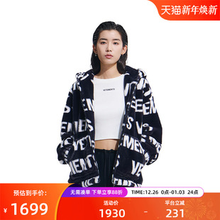 VETEMENTS新款 秋冬仿兔毛面料满印LOGO女士单夹克厚外套35715002