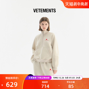 VETEMENTS女士新款 套头卫衣34520003 卫衣春秋绣花涧褶设计拉链式