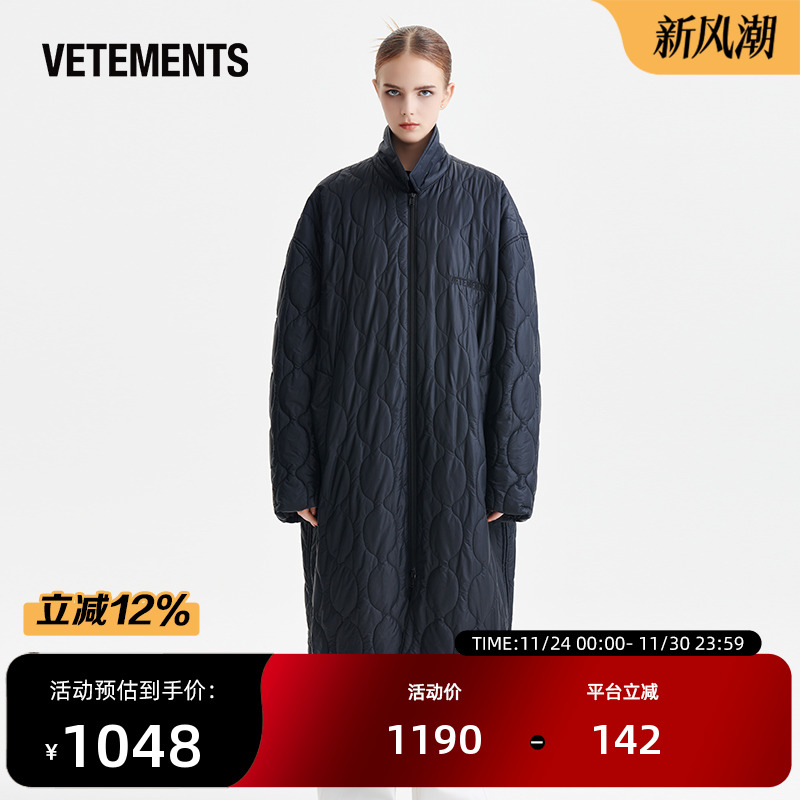 VETEMENTS棉大衣男女同款