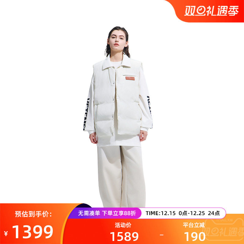 VETEMENTS新款PU皮革羽绒马甲