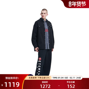 VETEMENTS新款长袖衬衫休闲男女百搭领口刺绣衬衫夹克35530005