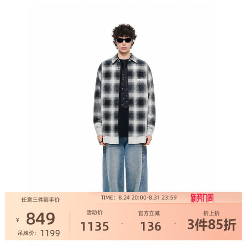 VETEMENTS高街复古格纹长袖衬衫