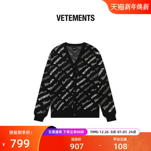 64573002 logo字体针织开衫 VETEMENTS秋冬男女同款 提花工艺弹幕式
