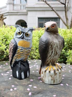 抖音同款吓麻雀三重刺激无穷小亮仿真老鹰猫头鹰阳台绿植保护防鸟