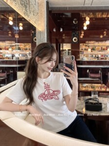 韩国购入~蛇年限定土星红标小蛇印花短袖女美式复古圆领t恤上衣11