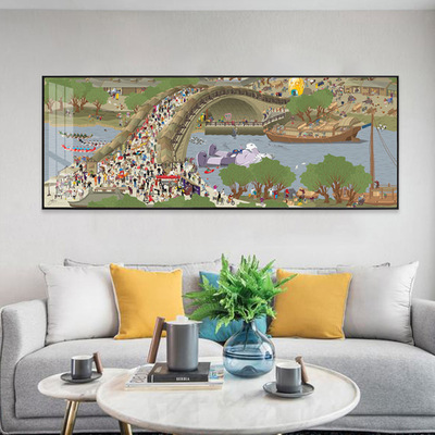 潮牌清明上河图装饰画客厅儿童房卧室壁画kwas潮流最后的晚餐挂画