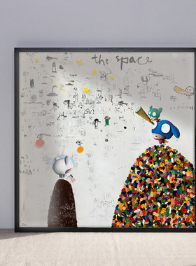 Edgar Plans动物小超人装饰画涂鸦抽象插画西班牙艺术家创意挂画