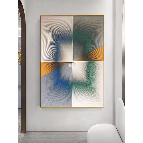 现代轻奢立体皮革入户玄关装饰画艺术客厅沙发背景墙抽象实物挂画